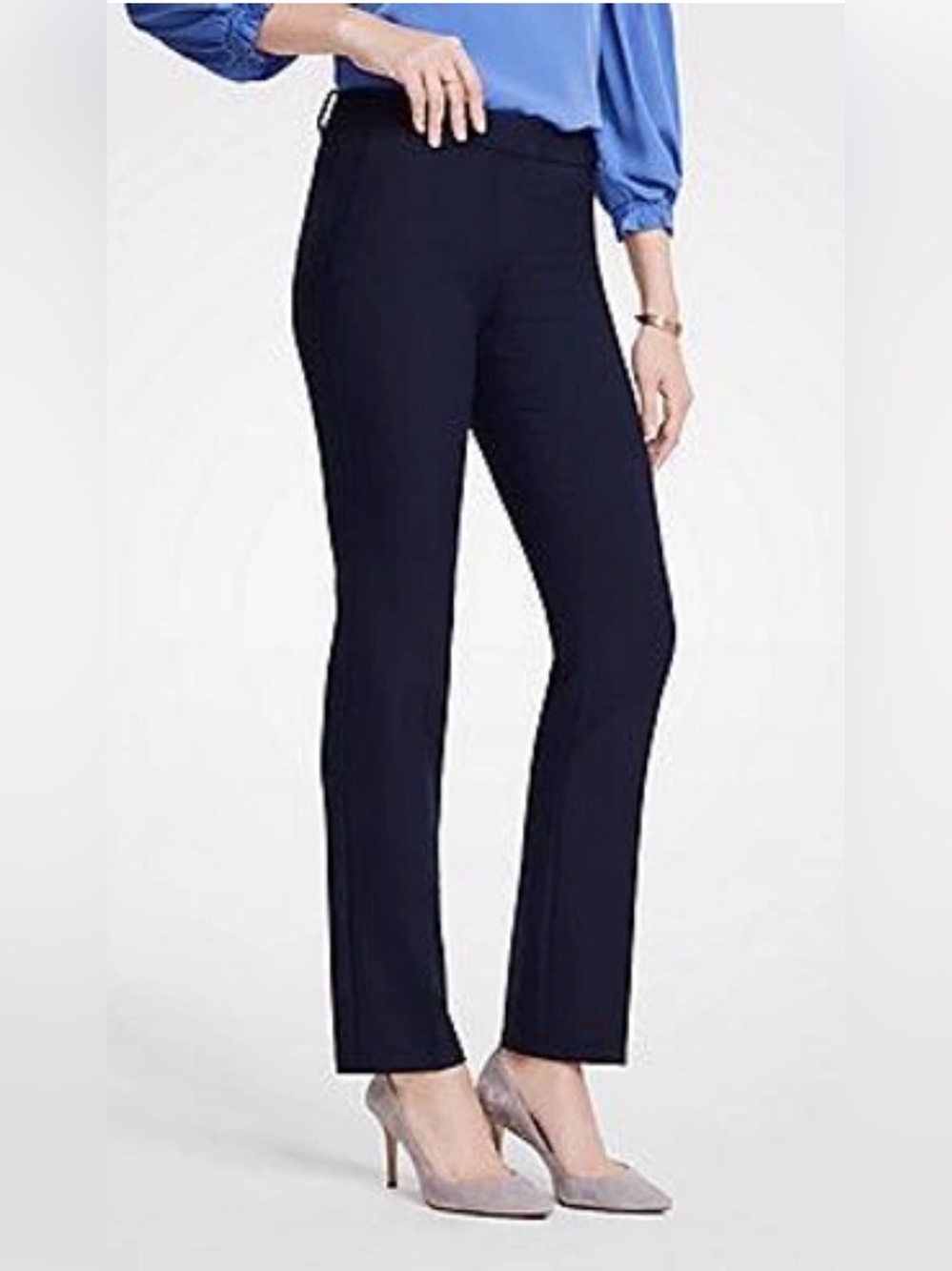 Ann Taylor Navy Straight-Leg Dress Pants